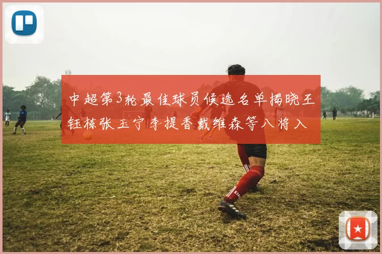 中超第3轮最佳球员候选名单揭晓王钰栋张玉宁李提香戴维森等八将入围